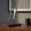 Figurină decorativa Giftdeco MT202, aluminiu și lemn, înălțime 24 cm, lățime 8 cm