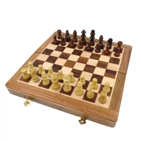   Set sah magnetic Giftdeco G614, palisandru indian si alama, 30 x 30 cm