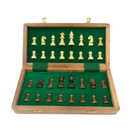 Set sah magnetic Giftdeco G614, palisandru indian si alama, 30 x 30 cm