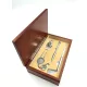 Accesoriu de birou Giftdeco G082, metal și lemn, 22,6 x 14,5 x 6 cm