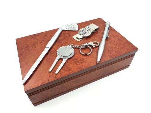 Accesoriu de birou Giftdeco G082, metal și lemn, 22,6 x 14,5 x 6 cm