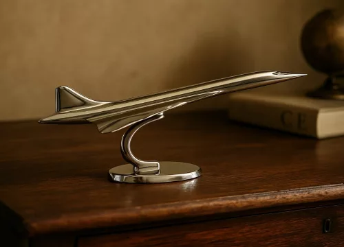 Machetă avion Giftdeco, aluminiu și metal, 31 x 12 x 13 cm, stil minimalist, modern