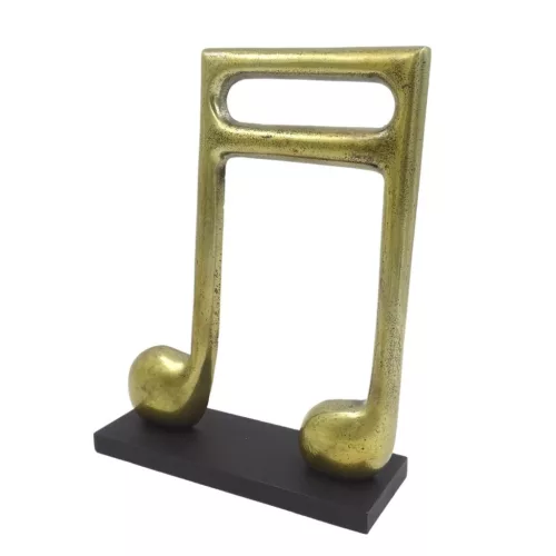 Statuetă muzicala Giftdeco MUS-22, aluminiu și lemn, 26 x 20 x 6,5 cm