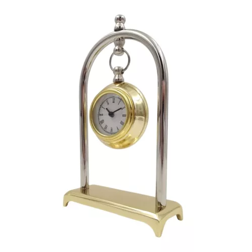 Ceas decorativ Giftdeco M02, sticlă și metal, 23 x 13,5 x 5,5 cm, stil retro, vintage, nautic