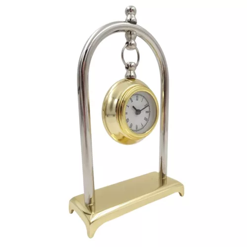 Ceas decorativ Giftdeco M02, sticlă și metal, 23 x 13,5 x 5,5 cm, stil retro, vintage, nautic