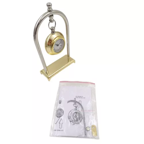 Ceas decorativ Giftdeco M02, sticlă și metal, 23 x 13,5 x 5,5 cm, stil retro, vintage, nautic