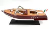 Machetă navală barcă cu motor Giftdeco REE, model Reeva, din lemn, 35 x 11 x 13 cm