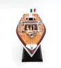 Machetă navală barcă cu motor Giftdeco REE, model Reeva, din lemn, 35 x 11 x 13 cm