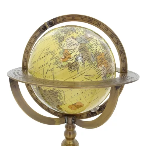 Glob decorativ Giftdeco NC2142, alamă, plastic și MDF, 17,5 x 17,5 x 28 cm