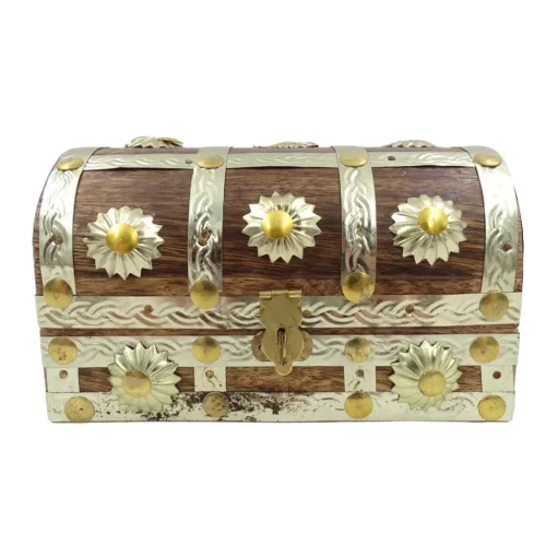 Casetă decorativa Giftdeco SE14, metal și lemn, 16 x 9,5 x 10cm