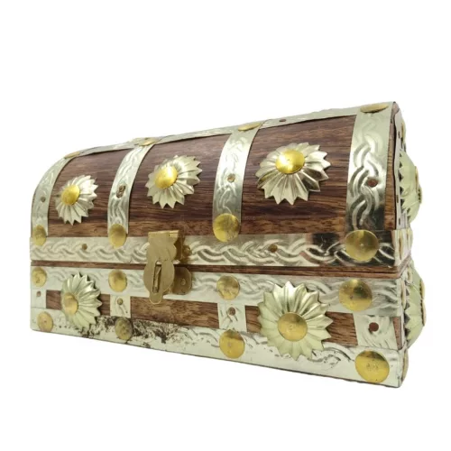 Casetă decorativa Giftdeco SE14, metal și lemn, 16 x 9,5 x 10cm