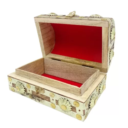 Casetă decorativa Giftdeco SE14, metal și lemn, 16 x 9,5 x 10cm