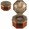 Busolă Hemisferium H44, alamă și lemn, înălțime 5,8 cm, lățime 12,5 cm, stil nautic