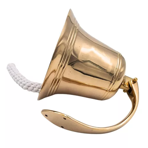 Clopot decorativ Giftdeco HB43/7, alamă, diametru 17,5 cm, stil nautic