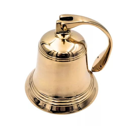 Clopot decorativ Giftdeco HB43/7, alamă, diametru 17,5 cm, stil nautic