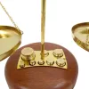 Balanță decorativa Giftdeco WSB8, alamă și lemn, stil vintage