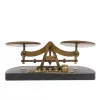 Cântar de bucătărie retro Giftdeco WSB7, alamă și lemn, 25,5 cm