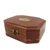 Busolă Giftdeco SUN-0106, alamă, sticlă și lemn, 11,5 x 10 x 8,5 cm, stil retro
