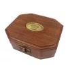 Busolă Giftdeco SUN-0106, alamă, sticlă și lemn, 11,5 x 10 x 8,5 cm, stil retro