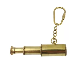   Breloc telescop Giftdeco KEY-0016, alamă aurie, 8 x 2 x 9 cm, cu carabină