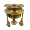 Lupă Giftdeco MAG-0015 cu trepied și rotițe, alamă și sticlă, 5 x 5 x 7 cm, stil retro