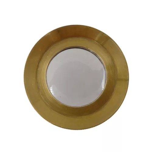 Lupă Giftdeco MAG-0015 cu trepied și rotițe, alamă și sticlă, 5 x 5 x 7 cm, stil retro