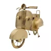 Machetă motocicleta Giftdeco NC2860, alamă și metal, 28 x 11,5 x 21,5 cm, stil retro