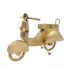 Machetă motocicleta Giftdeco NC2860, alamă și metal, 28 x 11,5 x 21,5 cm, stil retro
