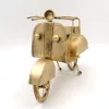 Machetă motocicleta Giftdeco NC2860, alamă și metal, 28 x 11,5 x 21,5 cm, stil retro