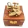 Sextant decorativ Giftdeco NC1506, alamă, sticlă și lemn, 7 x 7 x 4 cm, stil nautic