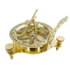 Busolă Giftdeco NC1504, alamă și lemn, înălțime 4 cm, diametru 11 cm, stil retro