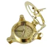 Busolă Giftdeco NC1504, alamă și lemn, înălțime 4 cm, diametru 11 cm, stil retro
