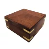Busolă Giftdeco NC1087, alamă, sticlă și lemn, 9 x 8 x 2 cm