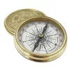 Busolă Giftdeco NC1689 cu calendar 40 de ani, alamă aurie, diametru 7,5 cm