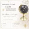 Glob decorativ Giftdeco MMG004S, negru cu accente de alama, 20 cm
