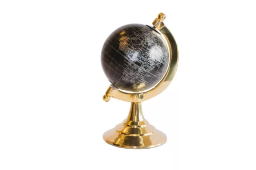 Glob decorativ Giftdeco MMG004S, negru cu accente de alama, 20 cm