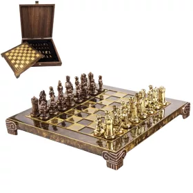 Set sah metalic Giftdeco S1CBRO, 20 x 20 cm, stil bizantin