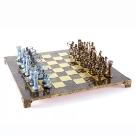   Set sah Manopoulos S10BBRO, alamă și lemn, înălțime 9,7 cm