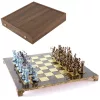Set sah Manopoulos S10BBRO, alamă și lemn, înălțime 9,7 cm