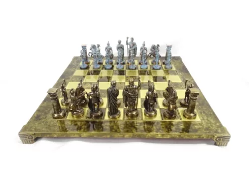 Set sah Manopoulos S10BBRO, alamă și lemn, înălțime 9,7 cm