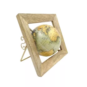 Glob decorativ Giftdeco GLB-40 in rama din lemn, 24 cm