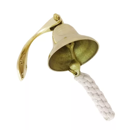 Clopot decorativ de navă Giftdeco HB36/4, alamă aurie, diametru 10 cm