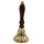 Clopot de mână Giftdeco HB70/3, alamă și mâner din lemn, diametru 7,5 cm