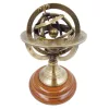 Astrolab decorativ Giftdeco NC1911, alama aurie si baza din lemn, 14 cm