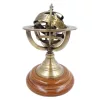 Astrolab decorativ Giftdeco NC1911, alama aurie si baza din lemn, 14 cm