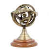 Astrolab decorativ Giftdeco NC1911, alama aurie si baza din lemn, 14 cm
