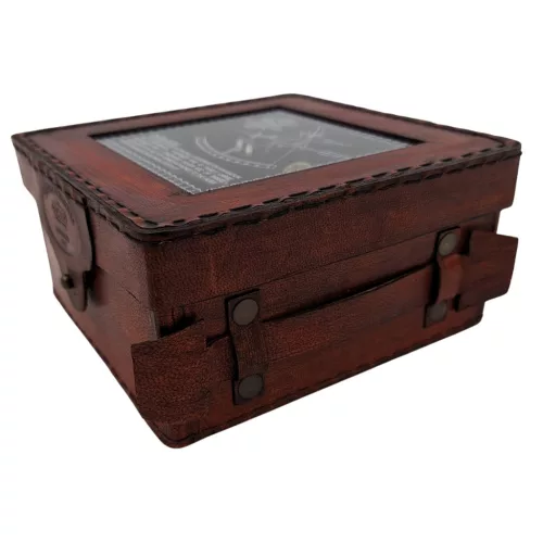 Sextant decorativ Giftdeco NC1514B – alamă, sticlă, 13 x 12 x 6 cm