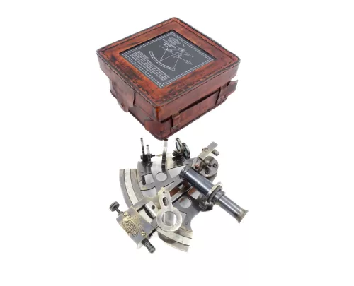 Sextant decorativ Giftdeco NC1514B – alamă, sticlă, 13 x 12 x 6 cm