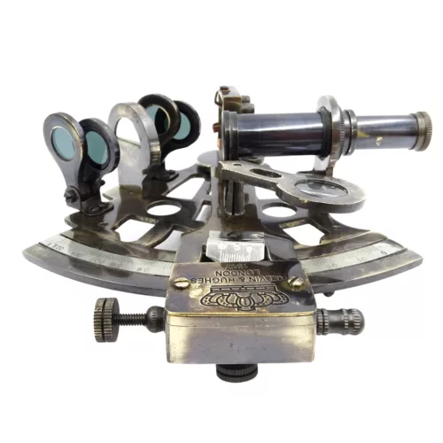 Sextant decorativ Giftdeco NC1514B – alamă, sticlă, 13 x 12 x 6 cm