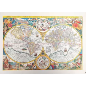  Harta decorativa Giftdeco M1594, 57,5 x 38,9 cm, stil vintage